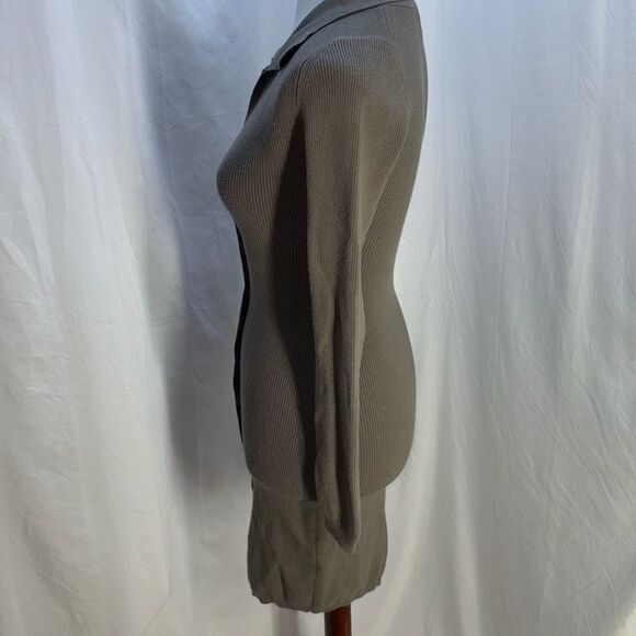 WIlfred Aritzia cardigan button front sweater dress Sz XS khaki green mushroom - Picture 4 of 10